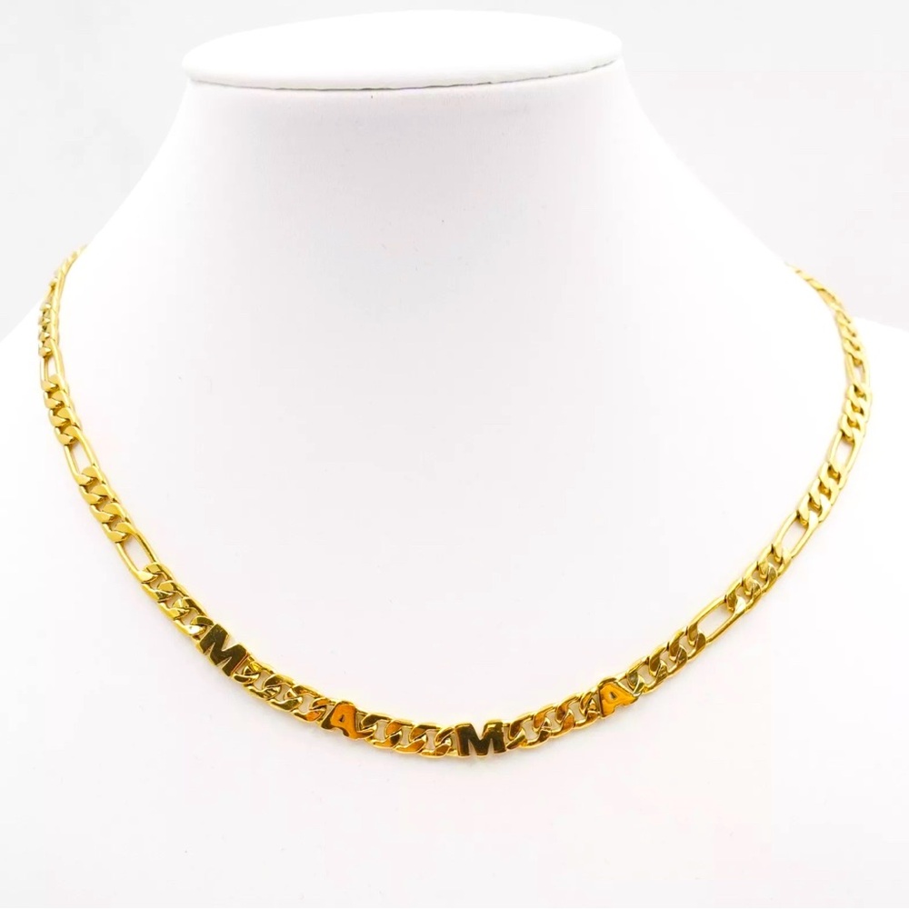 Sugar Blossom 14k Yellow Gold Plated Brass 17in "Mama" Chain Necklace
